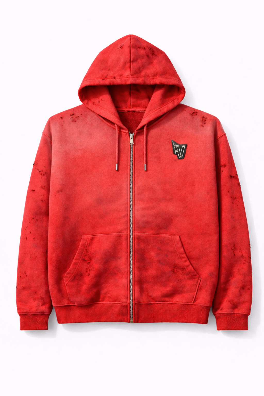 VALUED Distressed Zip Hoodie (infared/orange) LIMITED