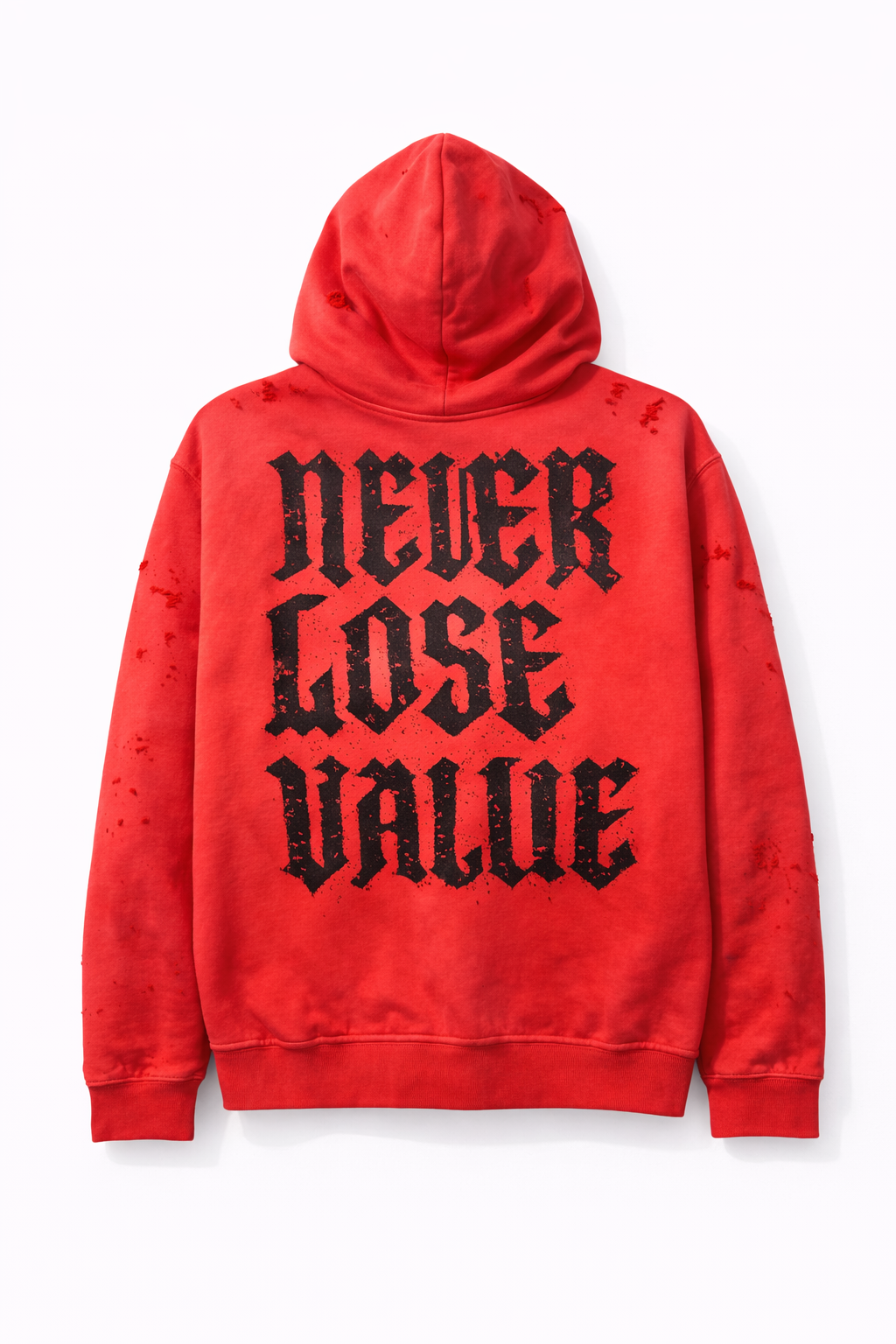 VALUED Distressed Zip Hoodie (infared/orange) LIMITED